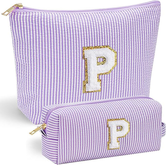 YOOLIFE 2 Small Make Up Bag - Travel Makeup Bag Makeup Pouch Makeup Bags for Women Cosmetic Pouch Cute Makeup Bag Makeup Bag Set Personalized Gifts Mom Gifts for Women Her 40th Birthday Gifts Women P