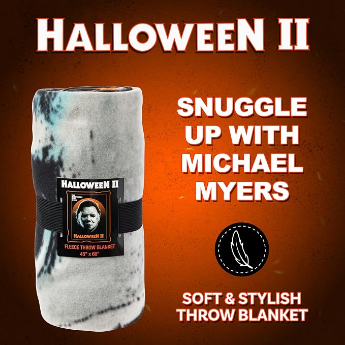 Silver Buffalo Halloween II, Fleece Throw Blanket, 45x60in | The Nightmare Isn't Over, Soft and Cozy, 180 GSM