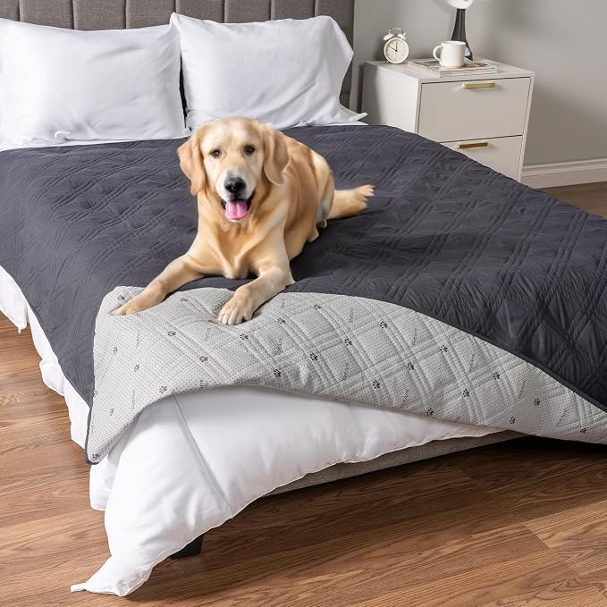 PetAmi Waterproof Couch Cover for Dog Nonslip Bed Sofa Blanket, 102x82 Gray