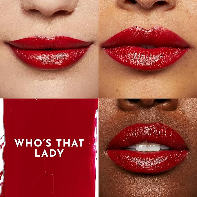 Lawless Women's Forget the Filler Lip-Plumping Line-Smoothing Satin Cream Lipstick, Whos That Lady, Red, 0.1 Ounce