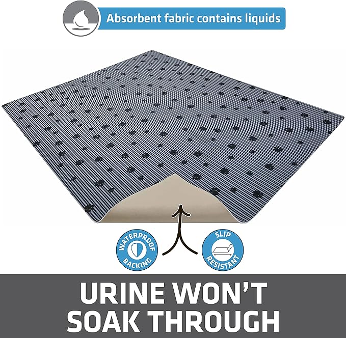 Drymate Cat Litter Box Mat Litter Trapping Mat Dark Grey, 28x36 XL, 2-Pack | Waterproof, Urine-Proof, Absorbent, Machine Washable, Soft on Paws, Contains Mess, Protects Floors, Kitten Supplies, USA Made