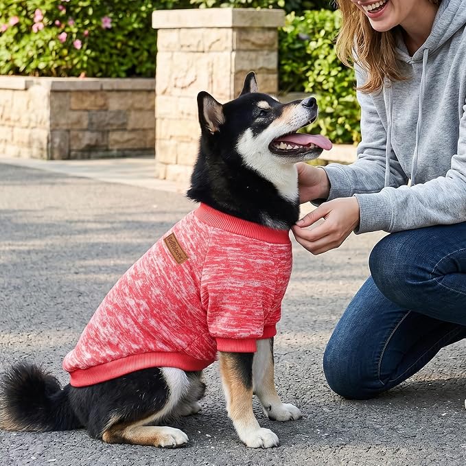 3 Pack Dog Sweaters for Small Dogs Girl Boy Winter Fleece Clothes Warm Soft Dog Sweatshirt Outfit for Dogs Cats Pet Apparel