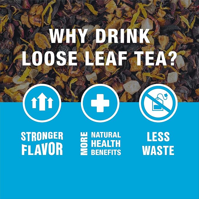 Tiesta Tea - Cherry Punch, Loose Leaf, Sweet Cherry Herbal Tea, Premium Blend, Non-Caffeinated, Makes Hot or Iced & Brews Up to 25 Cups, 2oz Resealable Pouch
