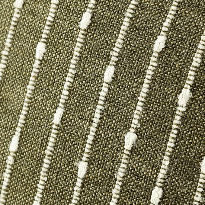 Foindtower Pack of 2 Decorative Jacquard Boucle Throw Pillow Covers Accent Textured Striped Pillowcases Cozy Modern Cushion for Couch Sofa Bedroom Living Room Home Decor 18x18 Inch Olive Green