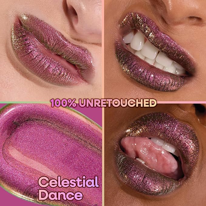 wet n wild Chameleon Chrome Lip Foil, Bold Light-Reflecting Pigments, Multidimensional Shine, Non-Sticky Smooth Formula, Vegan & Cruelty-Free - Celestial Dance