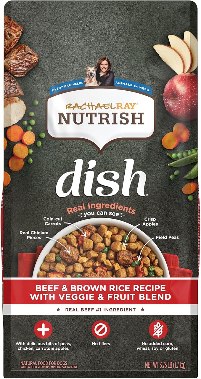 Nutrish Dish Dry Dog Food, Beef Recipe, 3.75 lb. Bag (Rachael Ray)