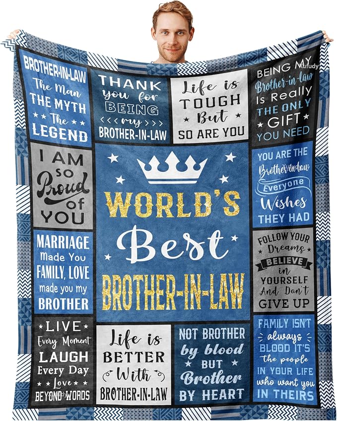 Brother in Law Birthday Gifts Fathers Day, for Brother in Law Adult Blanket 60"x50"