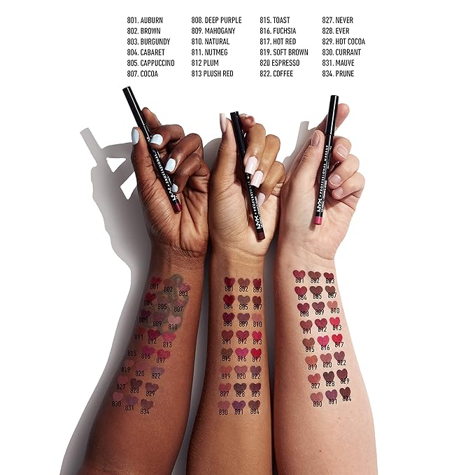 NYX PROFESSIONAL MAKEUP Slim Lip Pencil, Long-Lasting Creamy Lip Liner - Mahogany