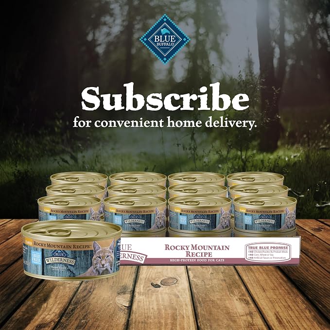 Blue Buffalo Wilderness Rocky Mountain Recipe Wet Cat Food Flakes (24 Pack) | Flaked Trout in Tasty Gravy, Grain-Free & Chicken-Free, High Protein, Made with Natural Ingredients, 5.5-oz. Cans