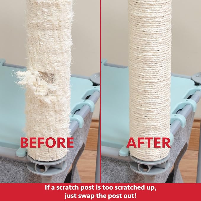 Kitty City Cat Furniture Accessories Cat Scratching Post Replacement and Only Compatible with Kitty City Playsets (Pack of 2)