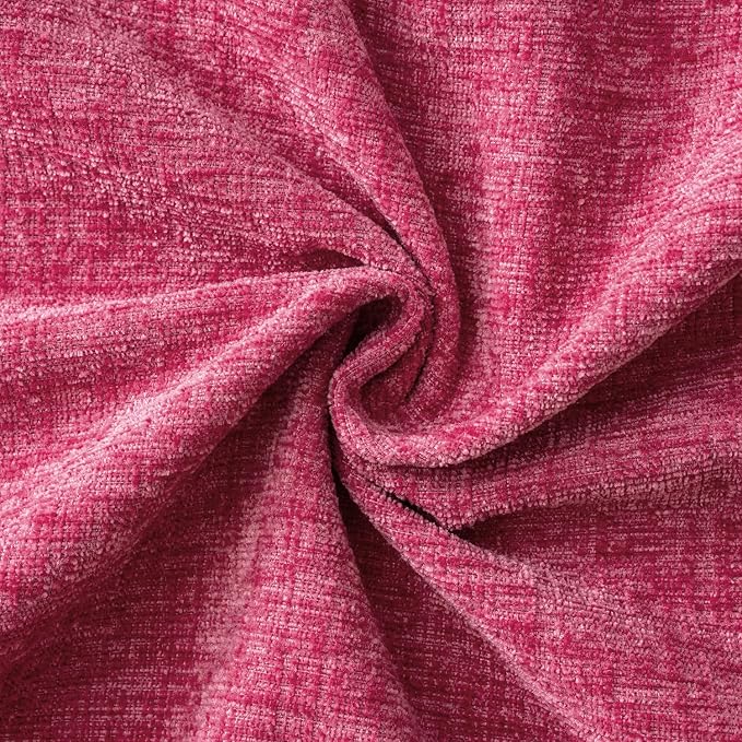 MIULEE Soft Chenille Throw Pillow Covers Hot Pink 18x18 Inch Pack of 2 | Modern Home Decor, Classic Decorative Pillows, Solid Dyed Cases, Boho Couch Cushion Covers for Sofa Bed Living Room