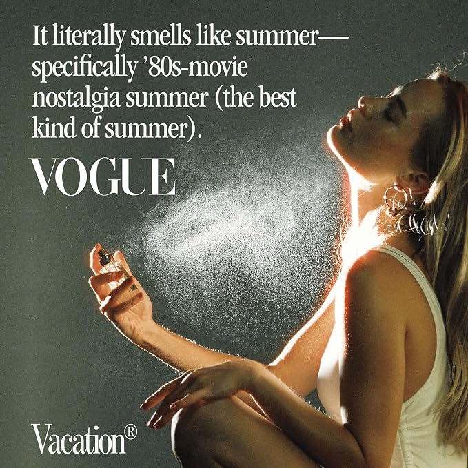VACATION Sunscreen Eau de Toilette Bundle, Beach Coconut Perfume, Unisex Scent of Sunscreen & Summer, Bundled Travel Size Perfume Gift Set, Full Size 1 Fl. Oz. + Mini 0.338 Fl. Oz.