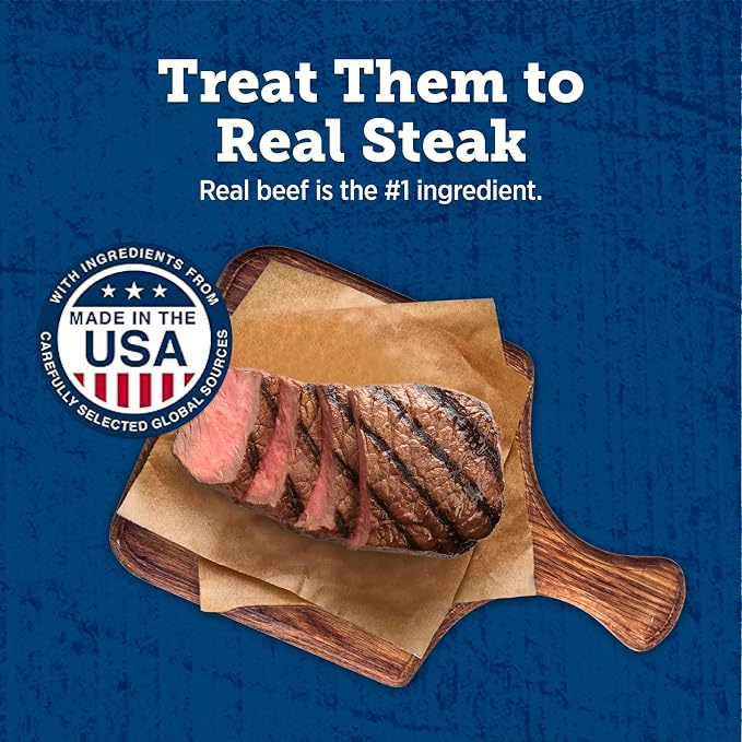 Blue Buffalo True Chews Premium Jerky Cuts Dog Treats, Made in the USA with Natural Ingredients, Beef, 10-oz Bag (Pack of 6)