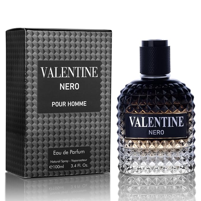 Valentine Nero for Men - Woody Aromatic Fragrance with Floral and Mineral Notes - Masculine Scent - 100ml