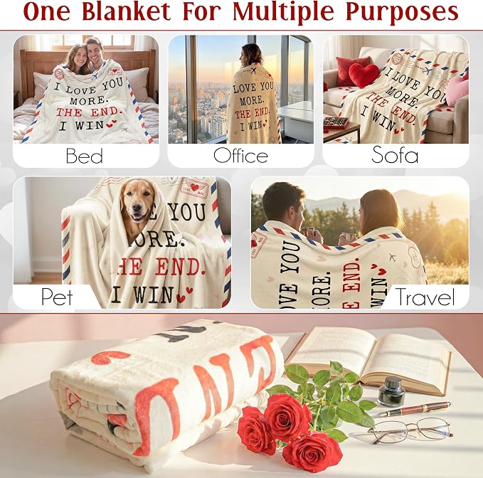 WRAPIX Anniversary Wedding Gifts for Women Men - Throw Blanket 50x60 in | Birthday Couple Gifts for Wife Husband Girlfriend Boyfriend, Soft Fleece for Couch Bed, Machine Washable, Warm, Lightweight