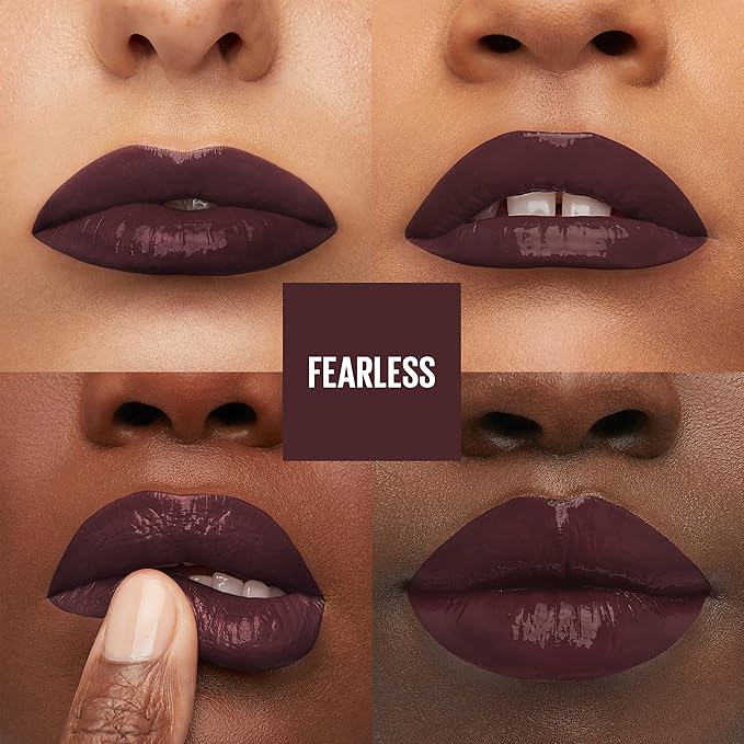 Maybelline Super Stay Vinyl Ink Longwear No-Budge Liquid Lipcolor Makeup, Highly Pigmented Color and Instant Shine, Fearless, Brown Lipstick, 0.14 fl oz, 1 Count