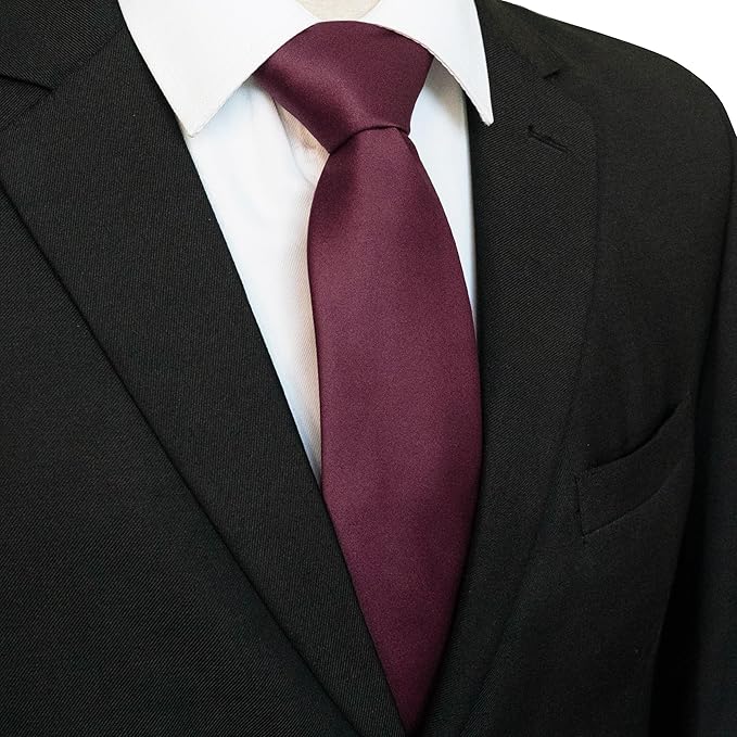 JEMYGINS Solid Color Tie Mens Necktie for Business and Wedding