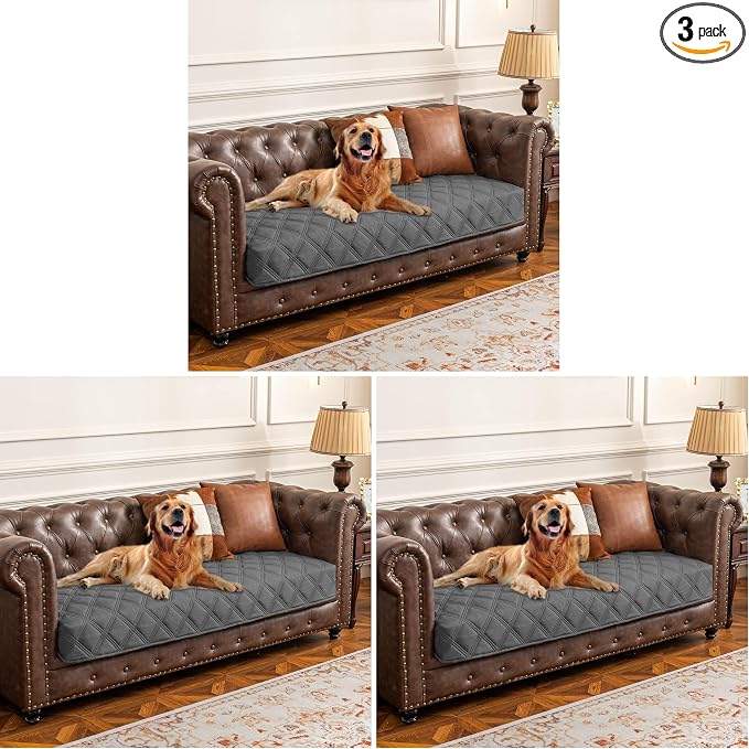 Ameritex Waterproof Dog Bed Cover Pet Blanket with Anti-Slip Back for Furniture Bed Couch Sofa (Pack of 3)