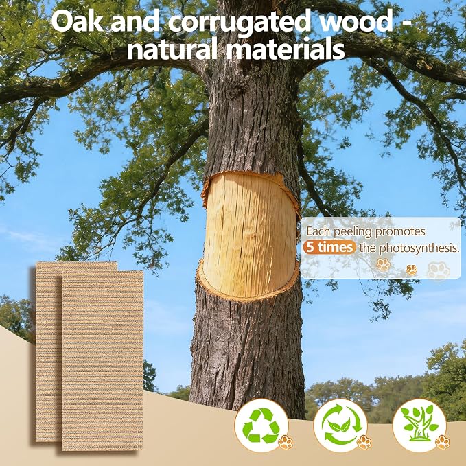 Cork Cat Scratch Pad-2Pcs Replaceable Scratching Mats for Cat Scratchers | Cat Scratch Pad for Cats- 2 Pcs Replaceable Pads-Eco-Friendly Sustainable-Replacement Core for Cats Scratching Board only