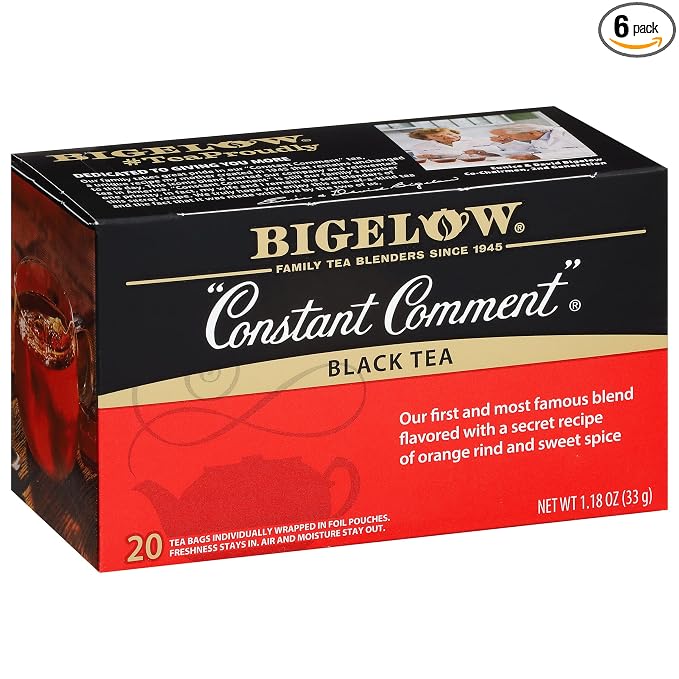 Bigelow Constant Comment Caffeinated Black Tea Bags, 20 Count (Pack of 6)
