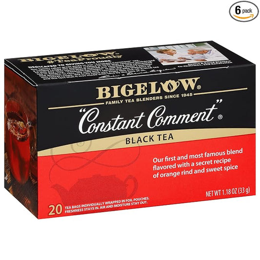 Bigelow Constant Comment Caffeinated Black Tea Bags, 20 Count (Pack of 6)