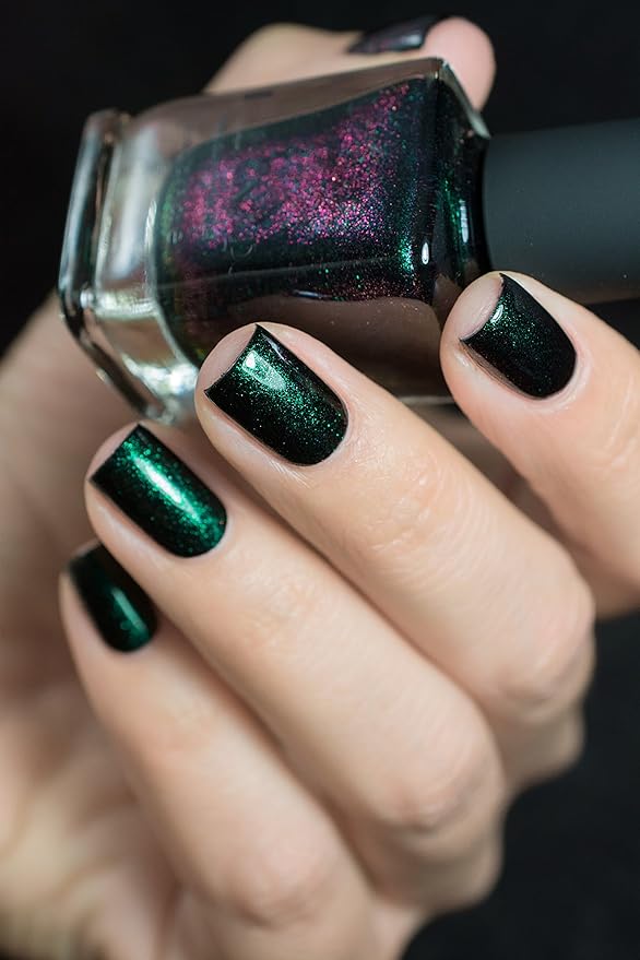 ILNP Salem - Rich Black Green Shimmer Nail Polish