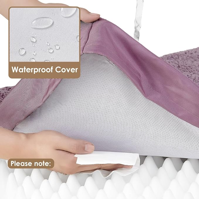 EHEYCIGA Orthopedic Dog Bed Large with Removable Washable Cover, 36x27 | Egg Crate Foam Support, Durable Oxford fabric, Non-Slip Bottom, Machine Washable, Soft Waterproof Plush Pet Bed Mat For Crate