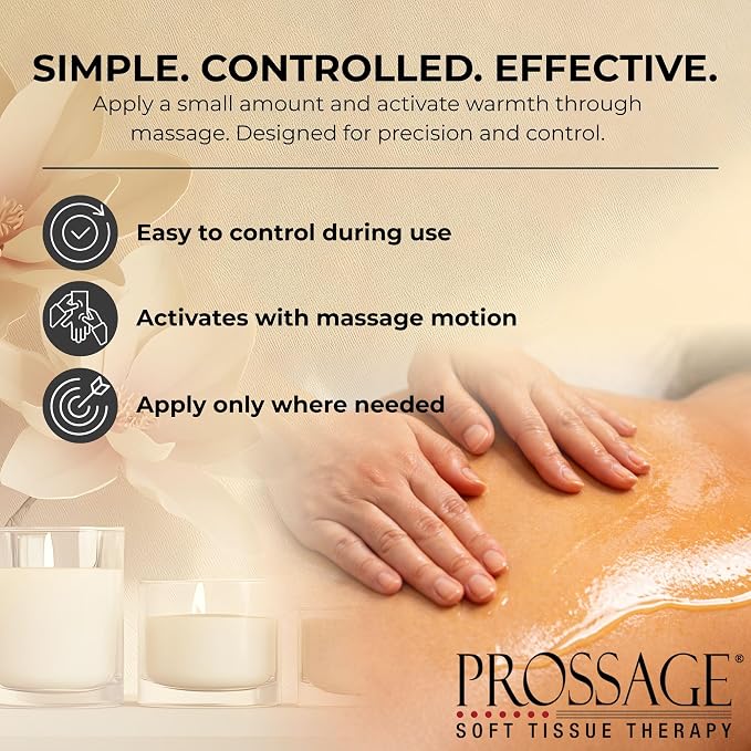 Prossage Heat Warming Relief Massage Oil for Therapuetic Massages, Deep Tissue Massages, and Aromatherapy, Topical Reliever, 32 Ounce Bottle