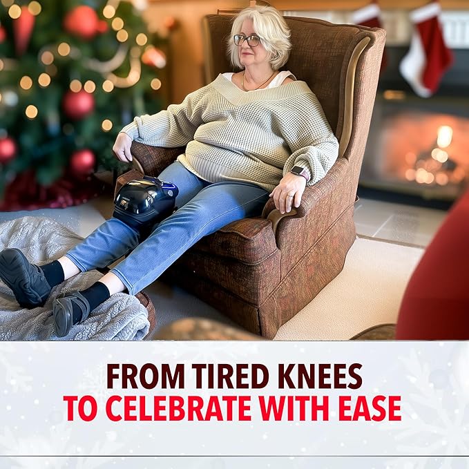 FORTHiQ Knee Massager Pro+ with Heat, Red Light and Vibration, 6-in-1, Dual-Wavelength - Cordless, Portable, Adjustable Straps, Easy to Use, Saves Your Settings, FSA-HSA Eligible