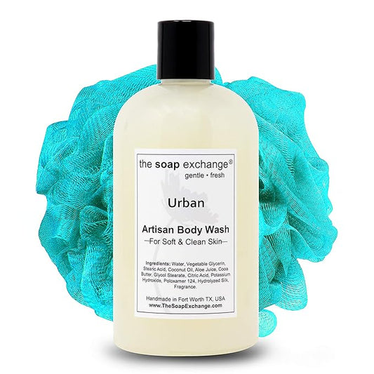 The Soap Exchange Body Wash - Urban Scent - Hand Crafted 12 fl oz / 354 ml Natural Artisan Liquid Soap for Hand, Face & Body, Shower Gel, Cleanse, Moisturize, & Protect. Made in the USA.