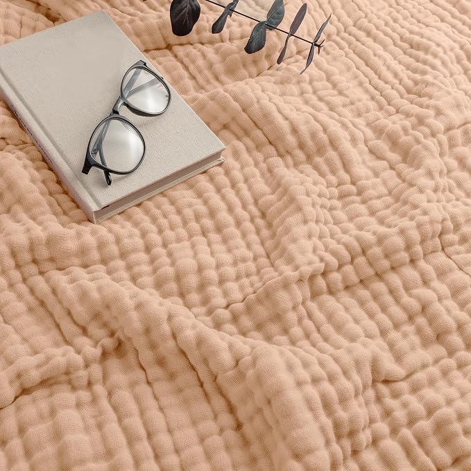Comfy Cubs Adult Muslin Blanket 90x66” Twin Swaddle Blankets, Cream | 6 Layer Soft, Breathable & Lightweight Muslin Adult Blanket - Machine Washable & Designed in the US Bedding for All Seasons