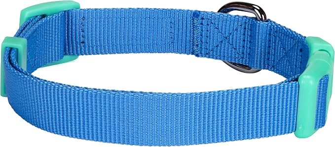 Blueberry Pet Laid Back Weekender Club Blue Cotton Blend Neckerchief Scarf Bandana Adjustable Dog Collar, Medium, Neck 14.5"-20"