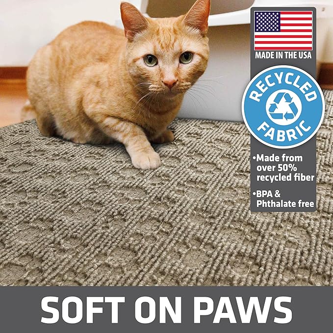 Drymate Cat Litter Box Mat, Litter Trapping Mat, Tan, 28x34 XL | Waterproof, Urine-Proof, Absorbent, Machine Washable, Soft on Paws, Contains Mess, Protects Floors, Kitten Supplies, USA Made