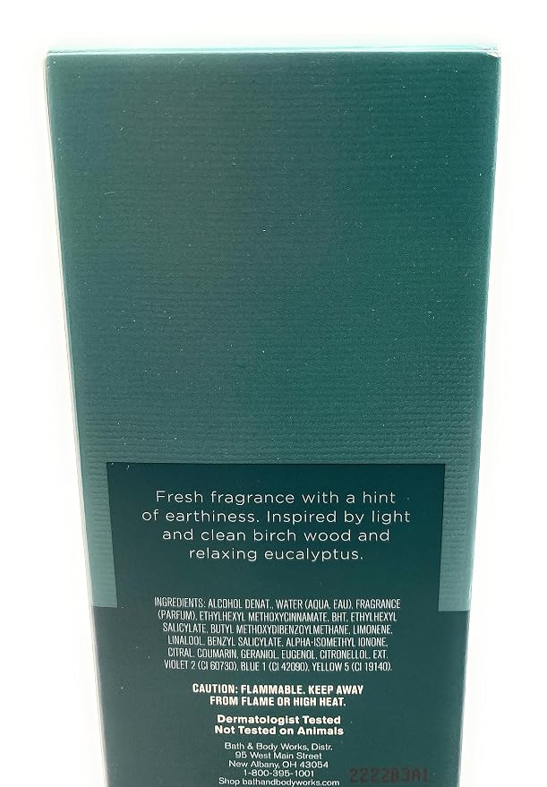 Bath & Body Works Birch & Eucalyptus Men's Fragrance 3.4 Ounces Cologne Spray