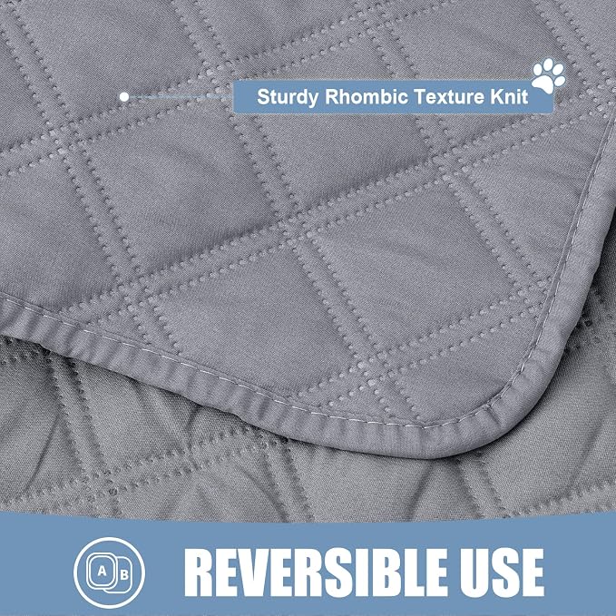 Smiry Waterproof Reversible Pet Couch Covers for Dogs | Pet Friendly, Soft Fabric, Washable Sofa Furniture Protector for Dogs Cat Kids, Checkered (30"x53", Grey/Grey)