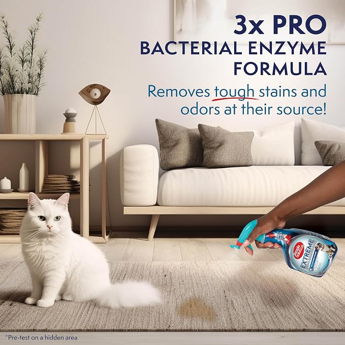 Simple Solution Extreme Stain & Odor Remover, Enzyme Stain Cleaner, 32oz | Dog Stain & Odor Remover, Pet Urine Enzyme Cleaner, Dog Urine Carpet Cleaner, Carpet Spray Cleaner, Pet Odor Eliminator