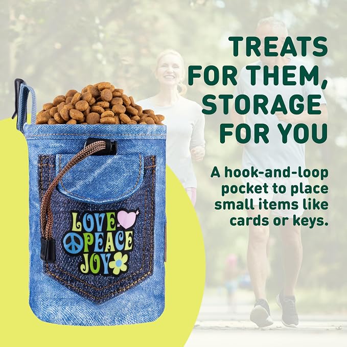 INSPECTOR TAIL Dog Treat Pouch for Training, Drawstring Bag, Hands Free | 2 Cup Tote, 4 Ways to Wear, No Bounce, Pull-Out Liner, Pockets for Snacks, Poop Bags & Keys, Pet Walking & Rewarding Holder