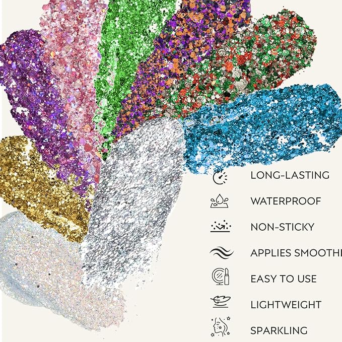 Green Body & Face Glitter Stick,【Waterproof】【Long-Lasting】【Sparkling】 for Singer Concert Outfits, Festival Rave Mermaid Accessories Chunky Glitter Makeup for Women (04# Green)
