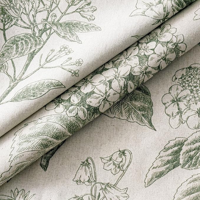Set of 2 Decorative Floral Pillow Covers 20x20 Inch Dark Green | Neutral Hydrangea Print, Boho Vintage Throw Cushion Covers, Cottagecore Home Decor, for Sofa Couch Porch Bedroom Living Room
