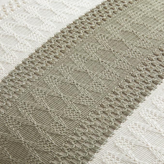 2 Pack Boho Throw Pillow Covers, Contrast Dark Sage 24x24in | Soft Breathable Cotton, Farmhouse Decorative Couch Pillow Cases, Cushion Covers for Sofa Bed Living Room Home Decor