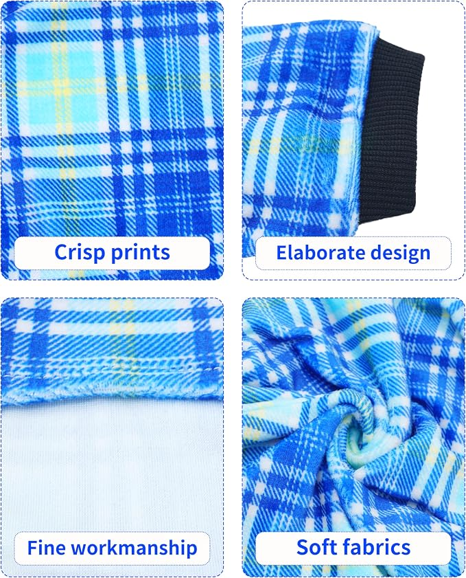 PET SHOW 4 Pack Boy Fleece Dog Pajamas Warm for Extra Small Dogs | Soft stretchy dogs onesies,male blue pjs with sleeve,holiday jumpsuit costume for small pets cats,XS