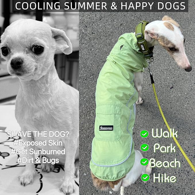 Dog Sun Protection Cooling Shirt,UPF 50+ UV Protection,Lightweight Breathable Cooling Vest, Sunblock Summer Clothes for Dogs (Mint Green, Large, Side Snap-Buttons)