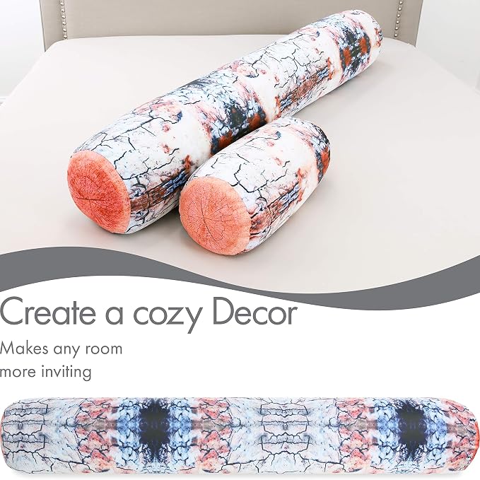 Log Platanus Microbead Body Pillow - Straight Long Pillows for Comfort or Use During Pregnancy- Spandex 85% / Nylon 15% - Spongy Cooling Hypoallergenic Outer Fabric - 50" X 8" - Side Sleepers