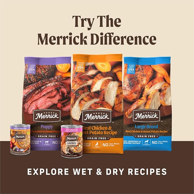 Merrick Oven Baked Dog Treats, Natural Cookies for Dogs, Paw’Some P’nut Butter Cookie with Real Peanut Butter