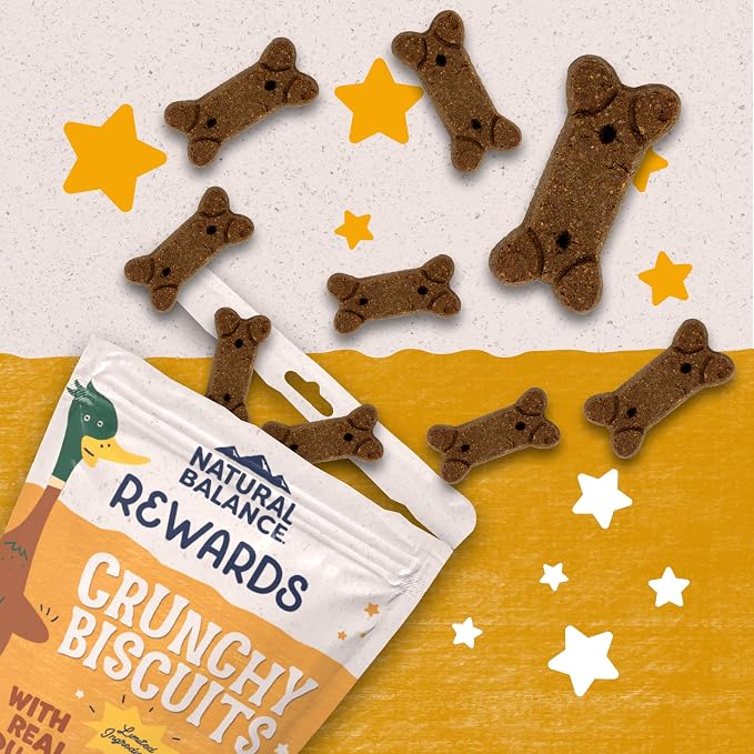 Natural Balance Limited Ingredient Rewards Crunchy Biscuits, Grain-Free Dog Treats for Adult Dogs of All Breeds, Duck Recipe, 14 Ounce (Pack of 1) | Grain-Free Dog Treats for Adult Dogs, Limited-Ingredient Recipe, Made with Real Ingredients, Great for ...
