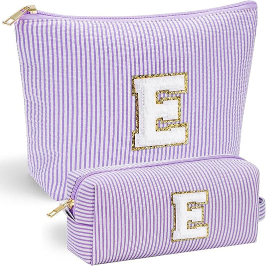 YOOLIFE Christmas Gifts For Teenage Girls Stocking Stuffers For Teen Girls Initial Makeup Bag | Cosmetic Travel Toiletry Bag | 9 10 11 12 13 14 15 Years Old | Teen Girl Gifts Trendy Stuff E