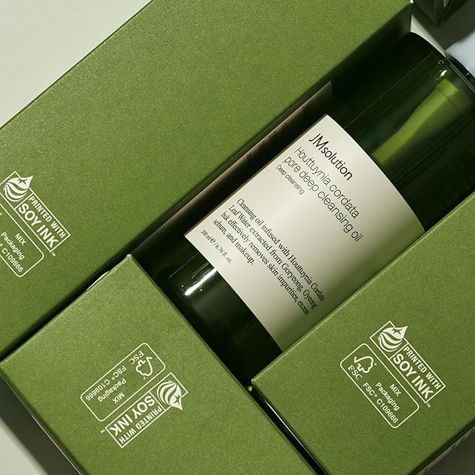 JMsolution Heart Leaf Skin Care Bundle Sunscreen SPF 50, Cleansing Oil with with Heart Leaf & Centella Asiatica