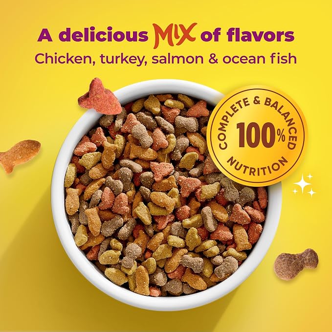 Meow Mix Original Choice Dry Cat Food, 3.15 lb Bags | 4-pack, crunchy cat kibble, 100% complete & balanced nutrition, high quality protein & antioxidants, all life stages