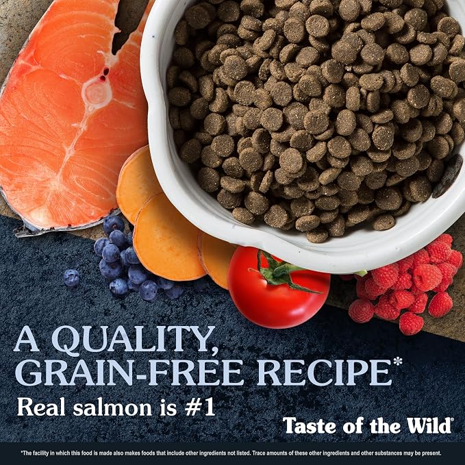 Taste of the Wild Pacific Stream Adult Dry Dog Food, Salmon, 28lb | Grain Free Recipe* | Nutrient Dense to Help Support Peak Health | Guaranteed Omega Fatty Acids to Help Support Skin & Coat