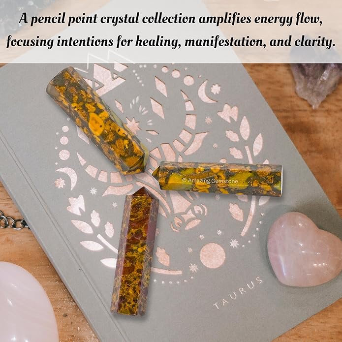 Amazing Gemstone Crystal Points Bulk Healing Crystals & Stones - Premium Single Terminated Healing Wand Point Bulk Crystals for Crafts, Crystal Grid, DIY Work